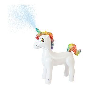 PoolCandy Inflatable Unicorn Sprinkler Simple Setup 36" Tall